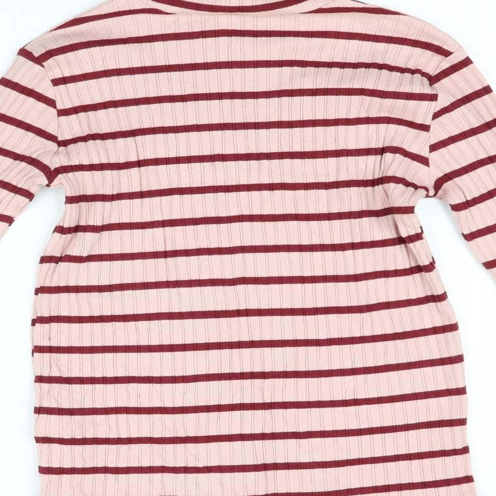 Zara Girls Pink Striped  Basic T-Shirt Size 13-14 Years