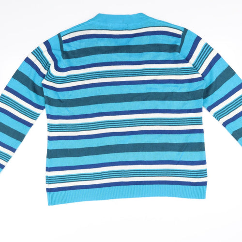 Ble Womens Blue Striped  Pullover Jumper Size L