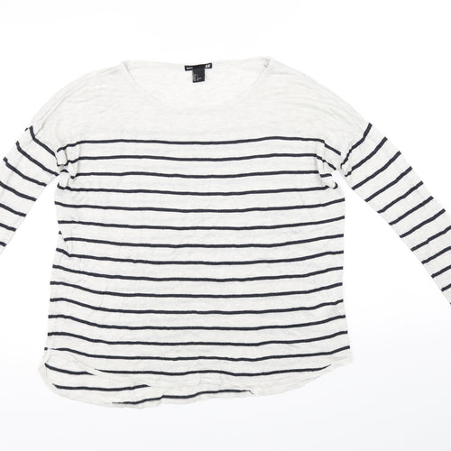 H&M Womens White   Pullover Jumper Size S