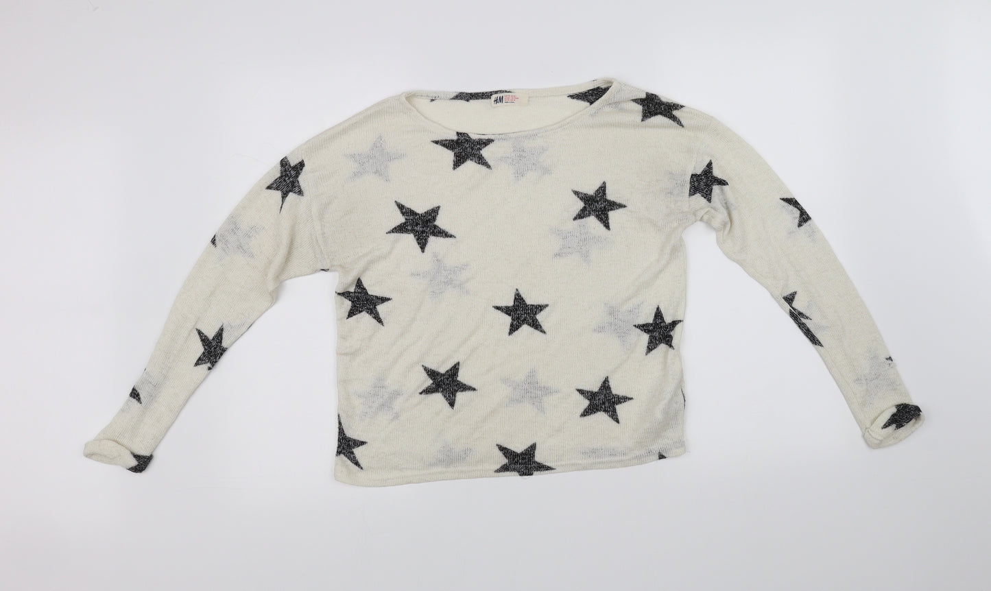 H&M Girls Beige   Pullover Jumper Size 14 Years