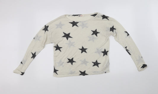 H&M Girls Beige   Pullover Jumper Size 14 Years