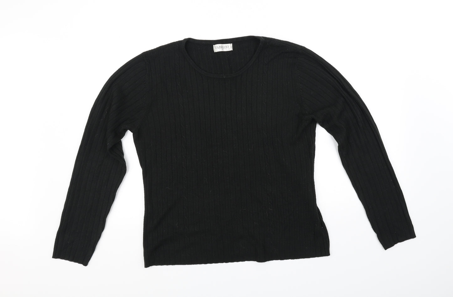 FABRIZIO Womens Black   Basic T-Shirt Size L