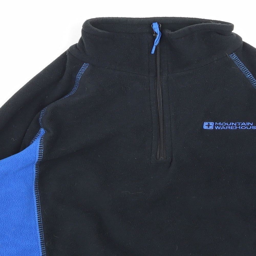 Mountain Warehouse Boys Black   Pullover Sweatshirt Size 7-8 Years  - half zip