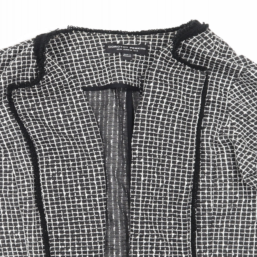 Dorothy Perkins Womens Black Check  Jacket Blazer Size 18