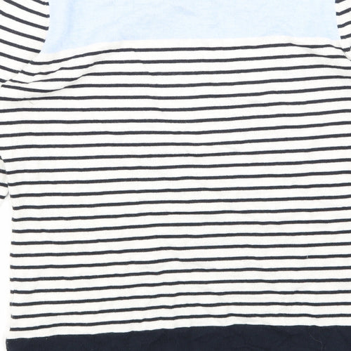 Faithful & True Womens Black Striped  Basic T-Shirt Size 8