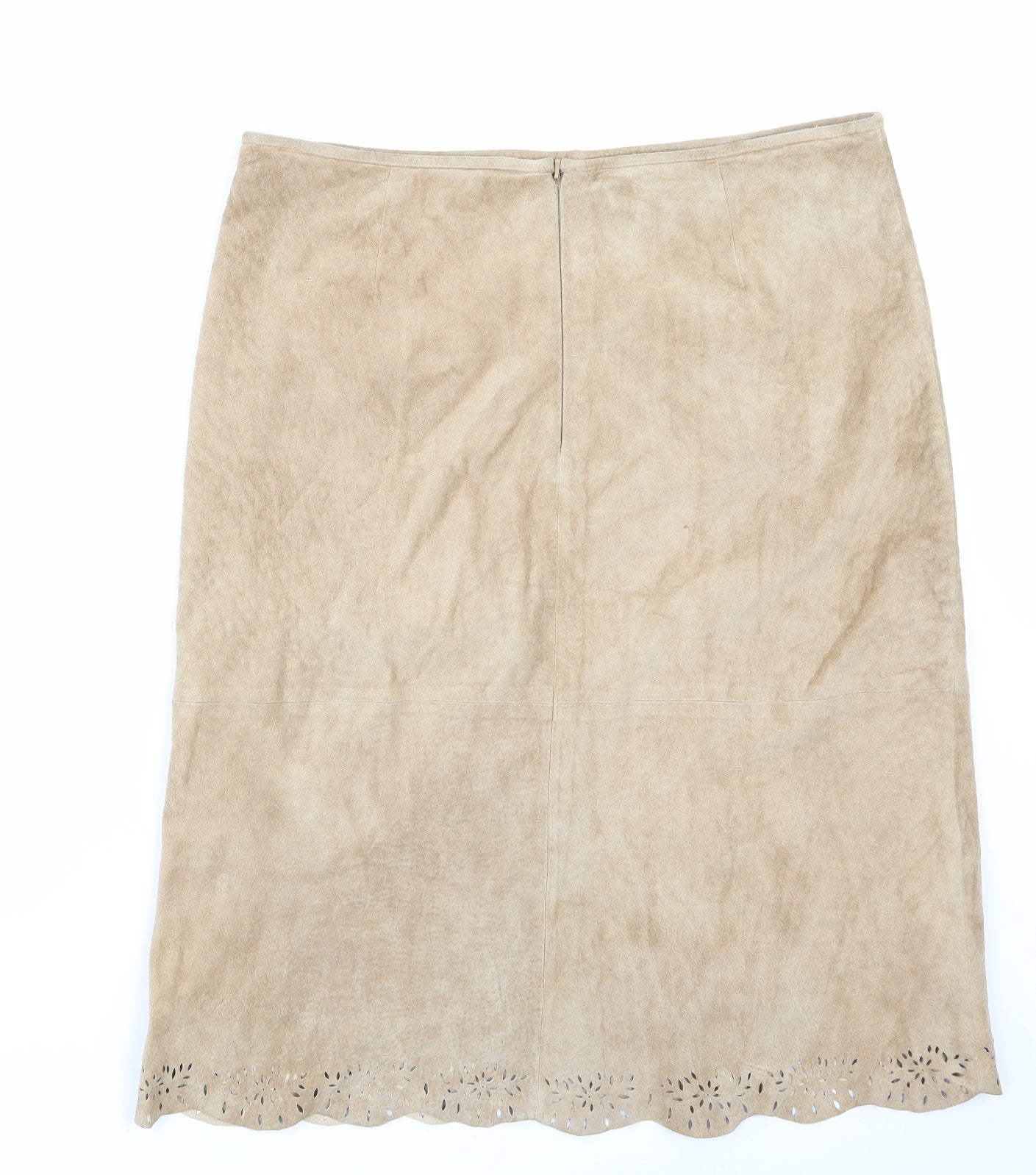 Monsoon Womens Brown  Velour Straight & Pencil Skirt Size 16