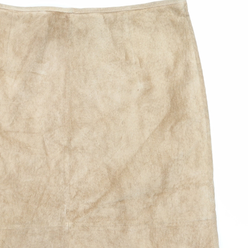 Monsoon Womens Brown  Velour Straight & Pencil Skirt Size 16