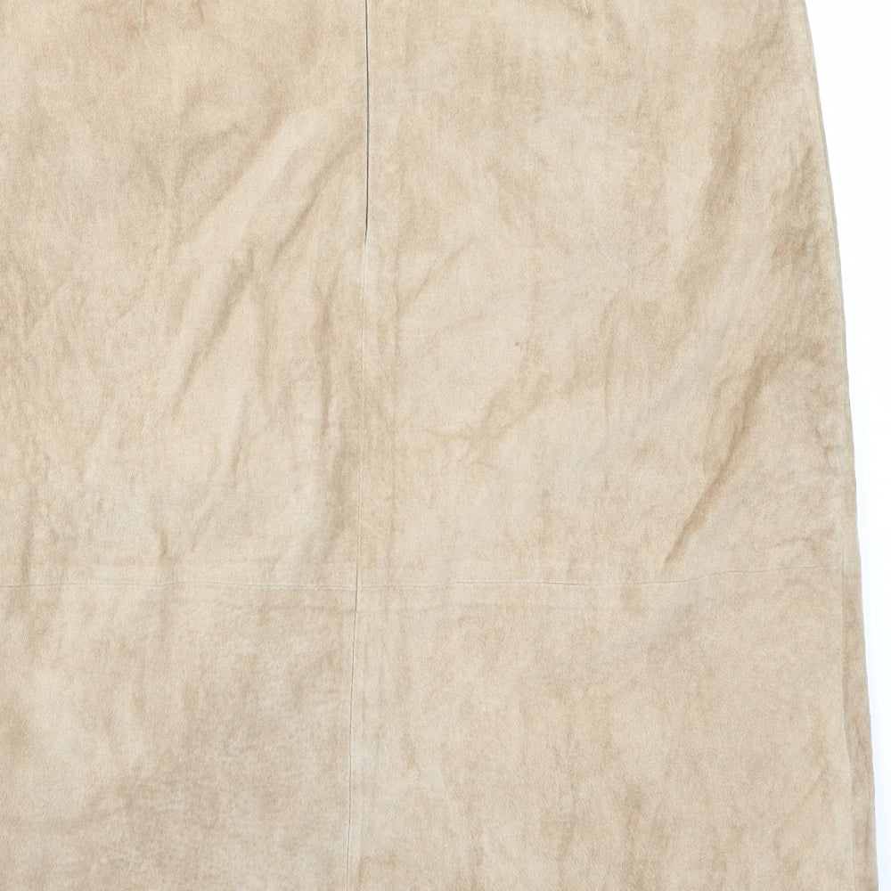 Monsoon Womens Brown  Velour Straight & Pencil Skirt Size 16