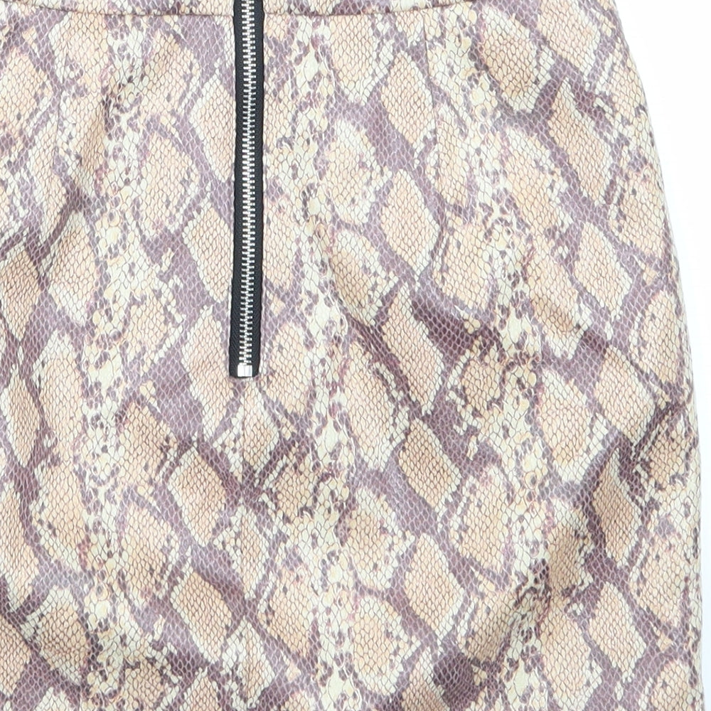 River Island Womens Brown Animal Print  Mini Skirt Size 6