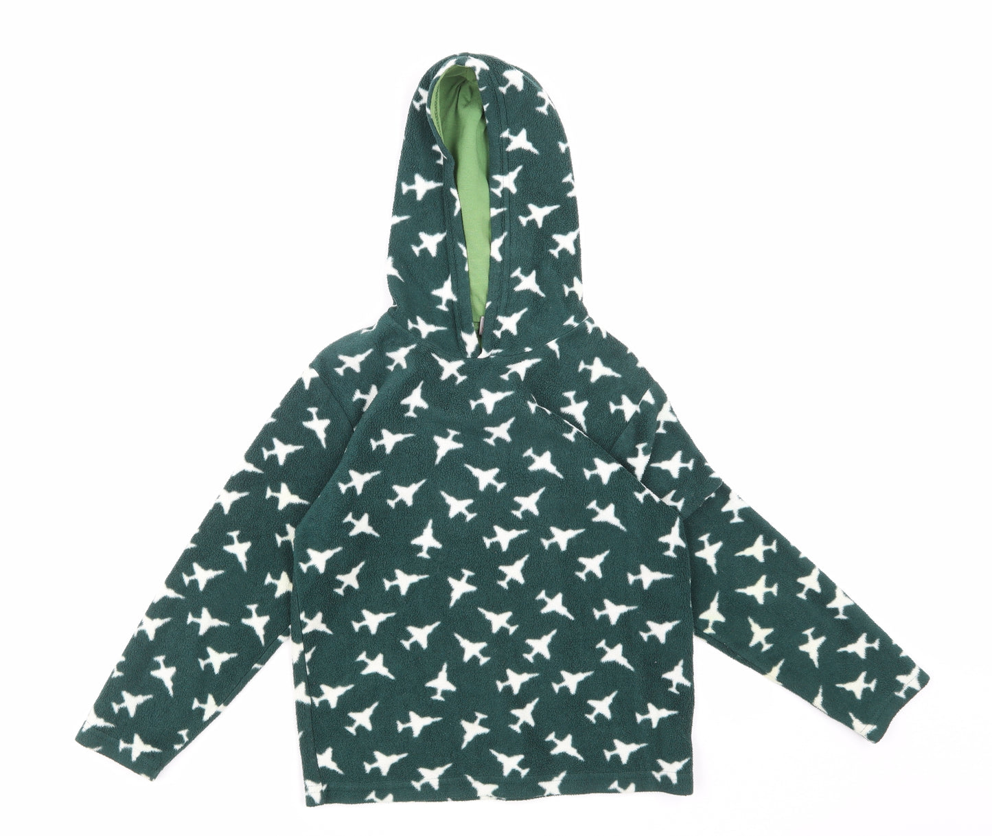 TU Boys Green  Fleece Pullover Hoodie Size 7 Years