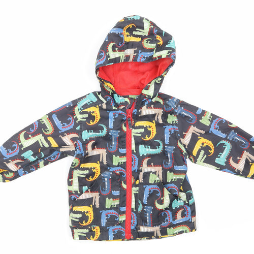 Nutmeg Boys Black Animal Print  Rain Coat Jacket Size 12-18 Months