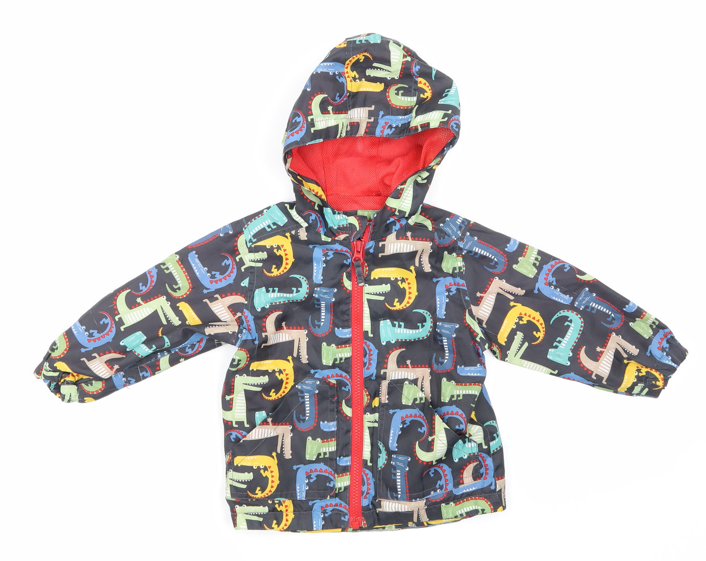 Nutmeg Boys Black Animal Print  Rain Coat Jacket Size 12-18 Months