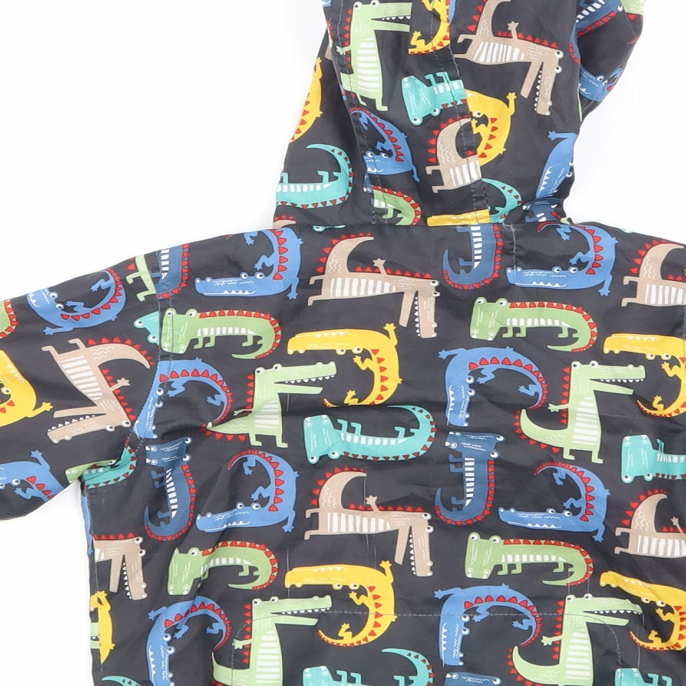Nutmeg Boys Black Animal Print  Rain Coat Jacket Size 12-18 Months