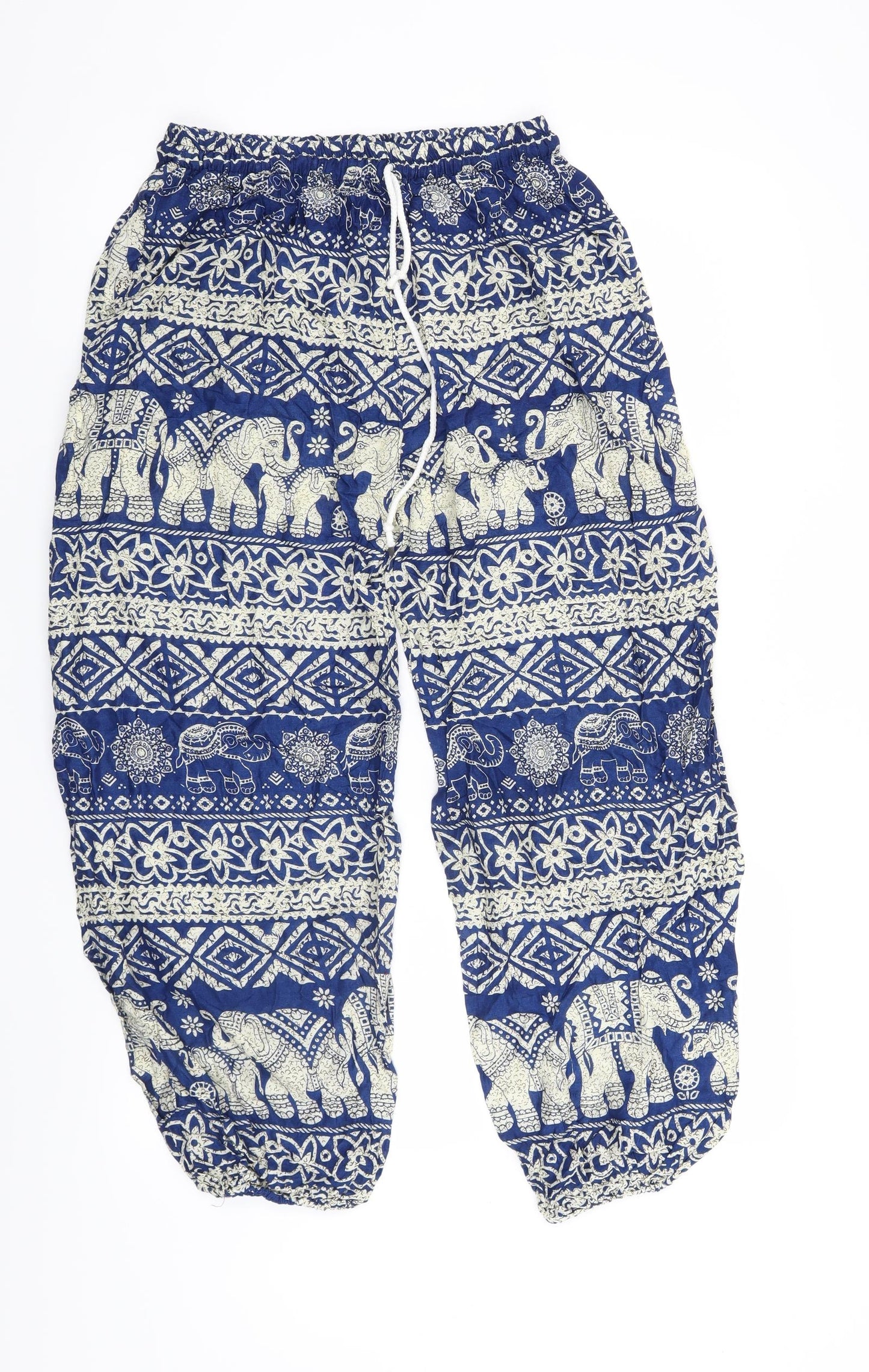 Preworn Womens Blue Geometric  Trousers  Size XL L25 in