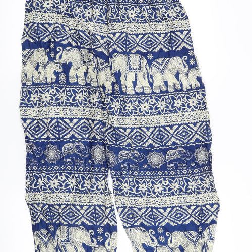 Preworn Womens Blue Geometric  Trousers  Size XL L25 in