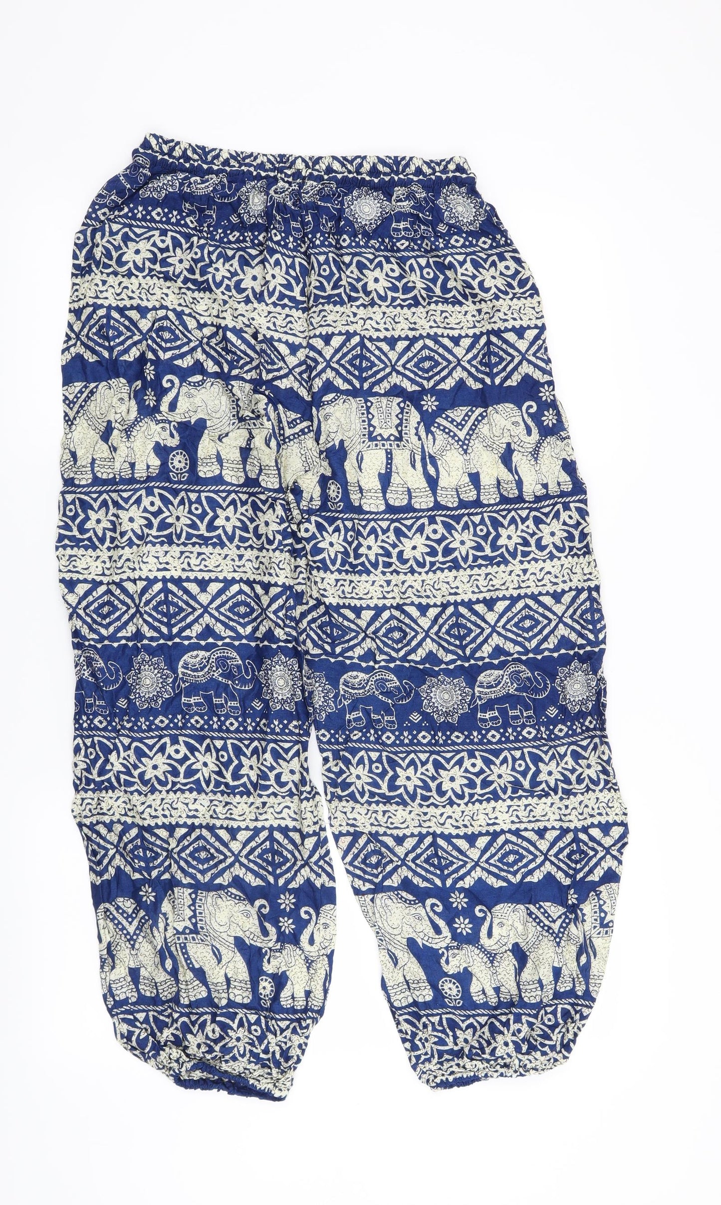 Preworn Womens Blue Geometric  Trousers  Size XL L25 in