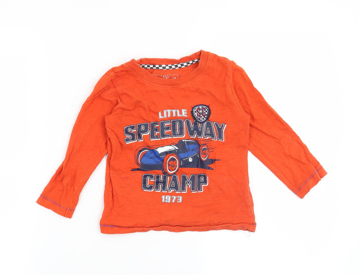 Mini Rebel Boys Orange Basic T-Shirt Size 2-3 Years - Car