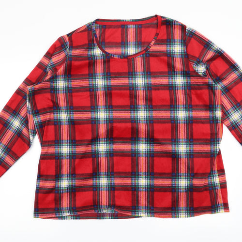 Marks and Spencer Womens Red Check  Top Pyjama Top Size 20