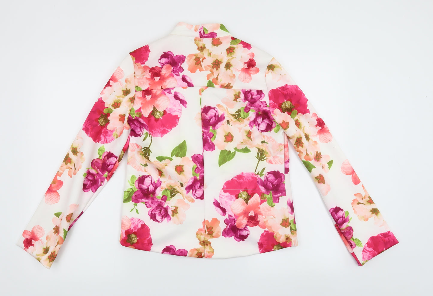 Quiz Womens White Floral  Jacket Blazer Size 12