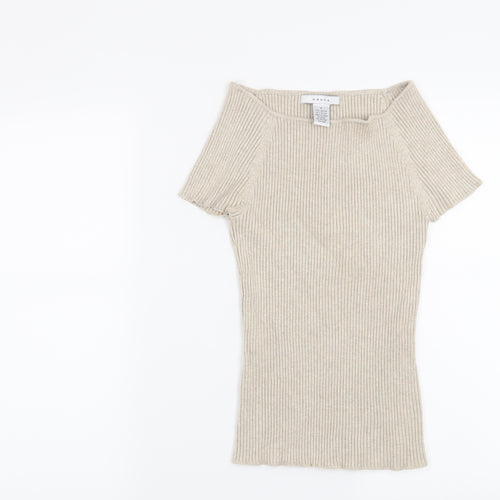 Grace Womens Beige Striped  Pullover Jumper Size S
