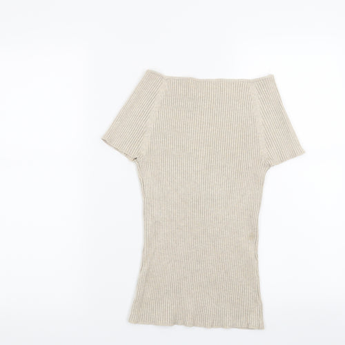 Grace Womens Beige Striped  Pullover Jumper Size S