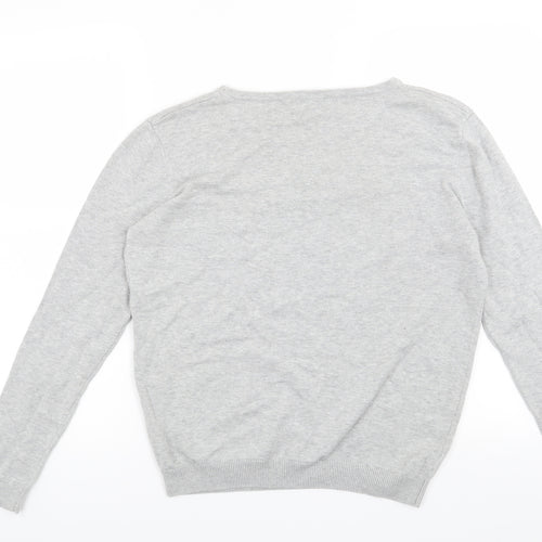 Peacocks Womens Grey Floral  Pullover Jumper Size 10