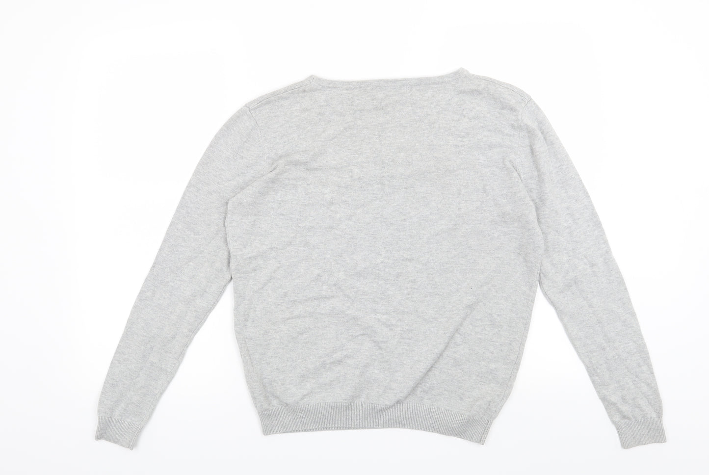 Peacocks Womens Grey Floral  Pullover Jumper Size 10