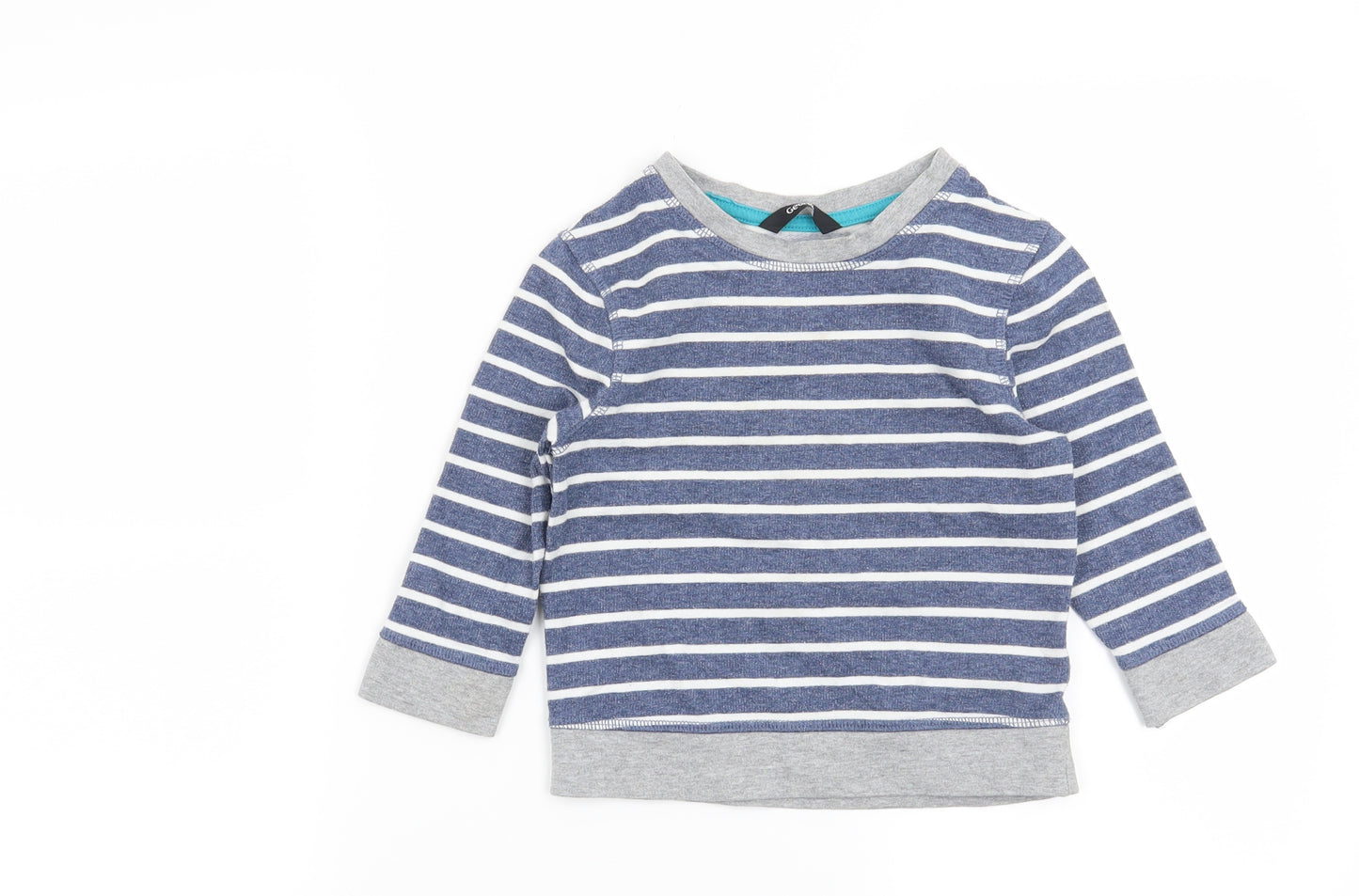 George Boys Blue Striped  Pullover Jumper Size 18-24 Months