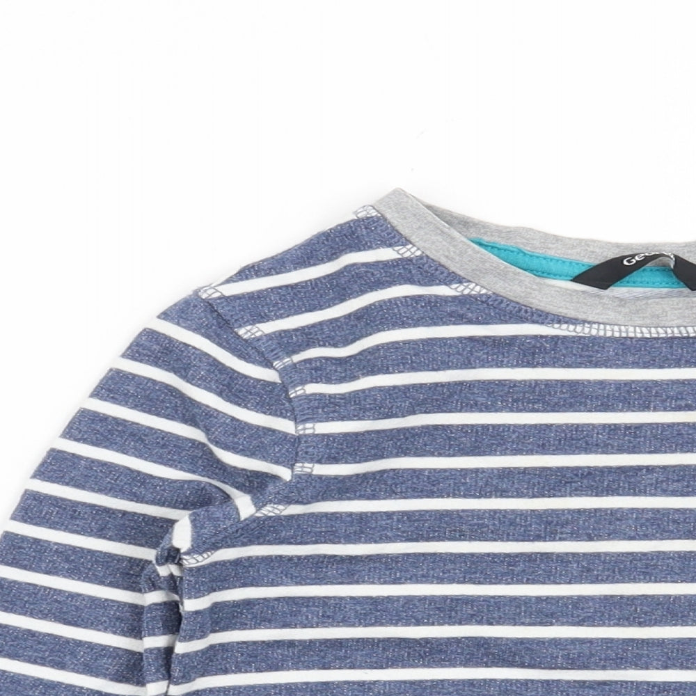 George Boys Blue Striped  Pullover Jumper Size 18-24 Months