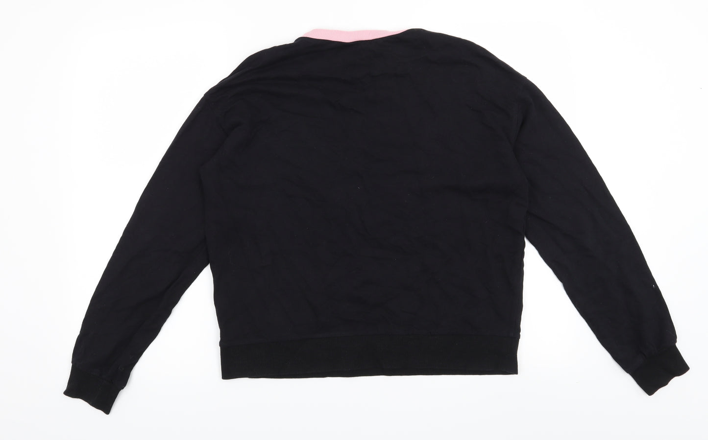 H&M Womens Black Striped  Pullover Sweatshirt Size S