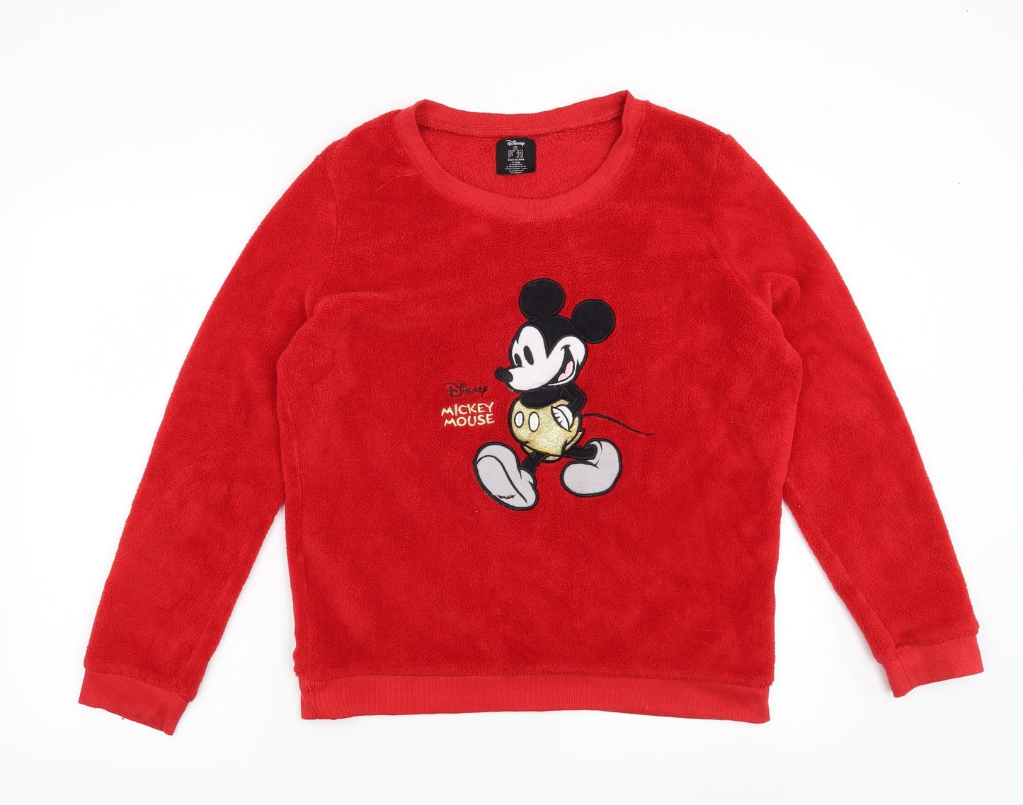Love To Lounge Womens Red Solid  Top Pyjama Top Size 12  - Disney Mickey Mouse