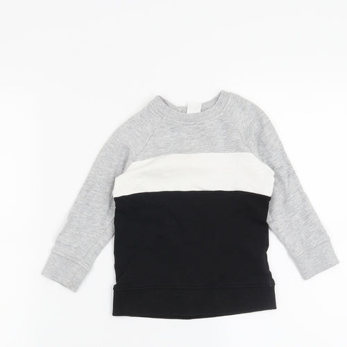 H&M Boys Black Striped  Pullover Jumper Size 18-24 Months