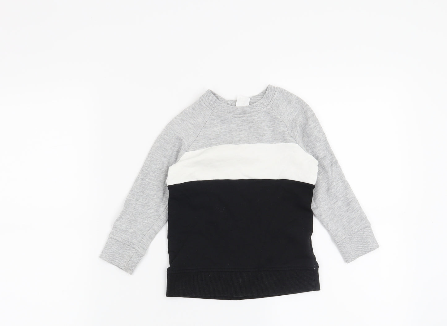 H&M Boys Black Striped  Pullover Jumper Size 18-24 Months