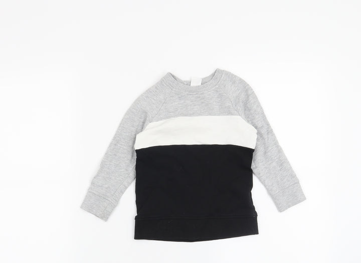H&M Boys Black Striped  Pullover Jumper Size 18-24 Months