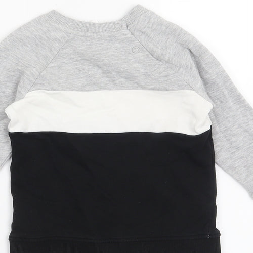 H&M Boys Black Striped  Pullover Jumper Size 18-24 Months