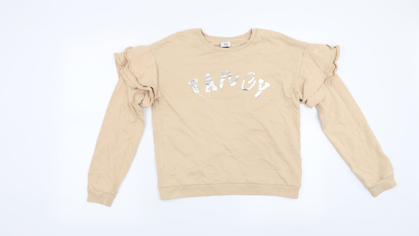 River Island Girls Beige   Pullover Sweatshirt Size 11-12 Years  - Fancy