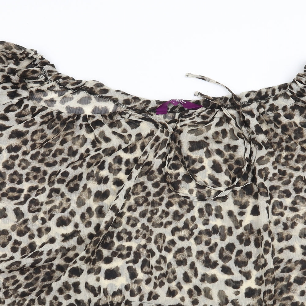 New Look Womens Brown Animal Print  Basic Blouse Size 24