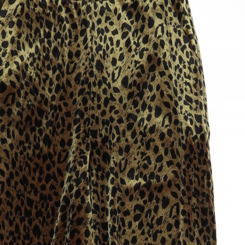 Primark Womens Brown Animal Print  Trousers  Size 8 L23 in