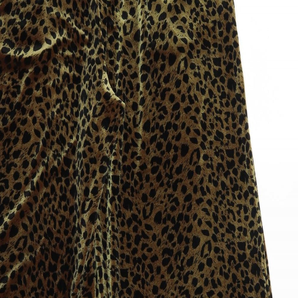 Primark Womens Brown Animal Print  Trousers  Size 8 L23 in