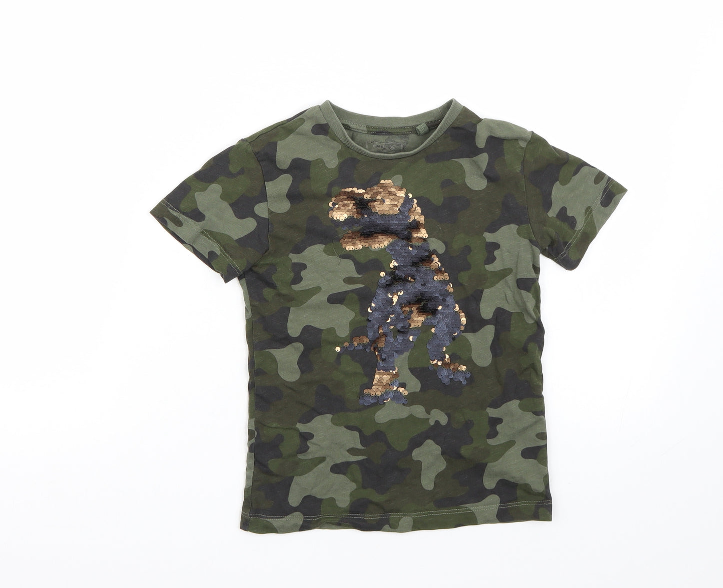 NEXT Girls Green Camouflage  Basic T-Shirt Size 5 Years