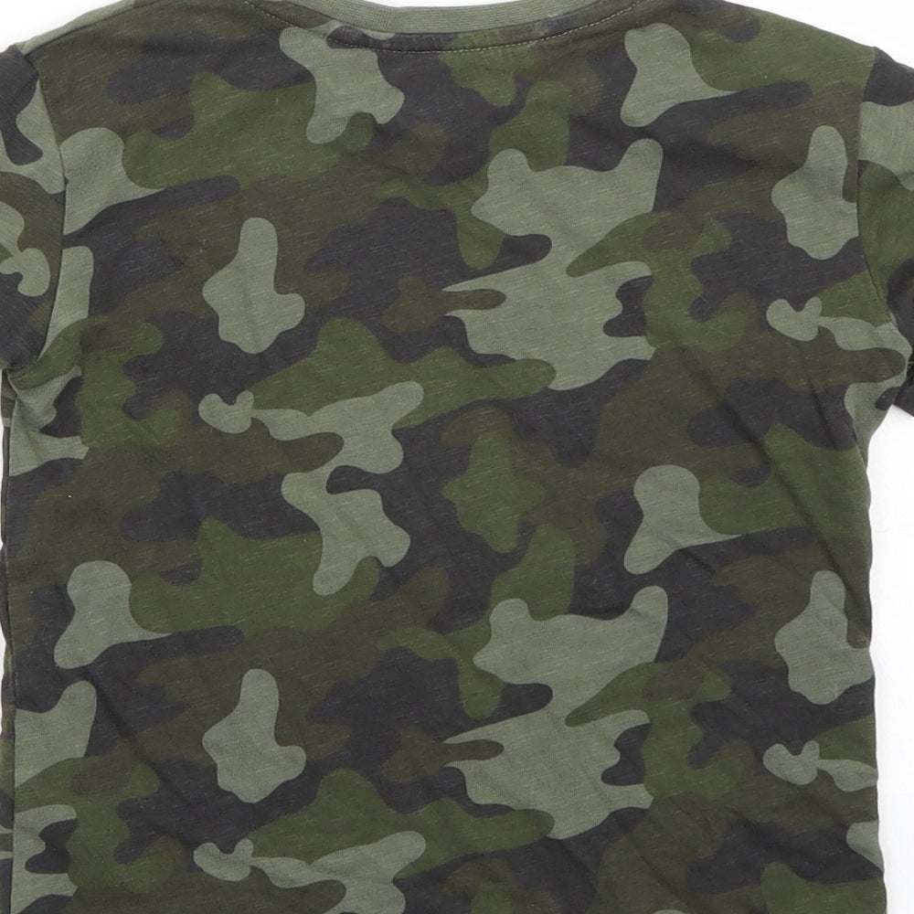 NEXT Girls Green Camouflage  Basic T-Shirt Size 5 Years