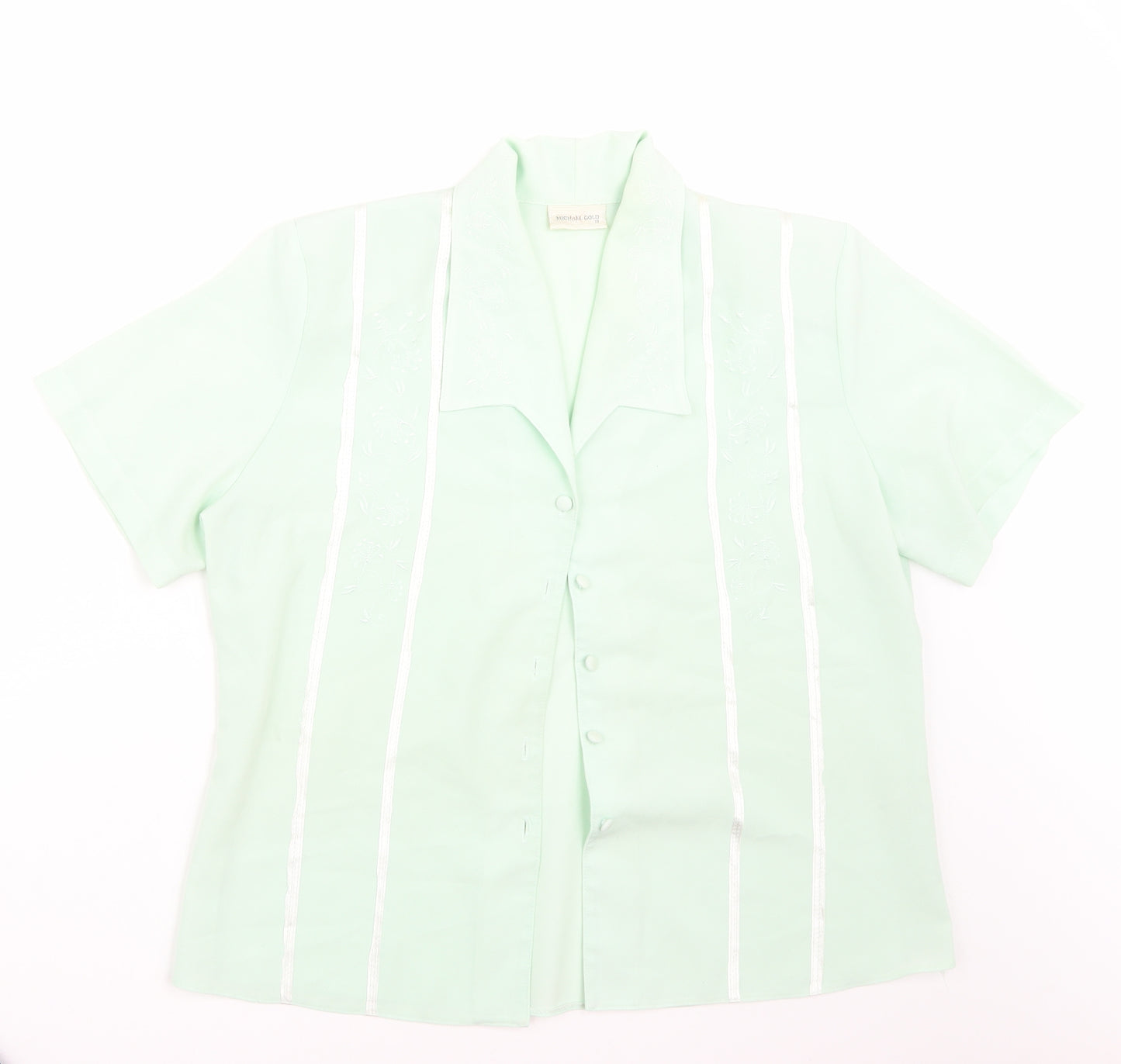 Michael Gold Womens Green   Basic Button-Up Size 18