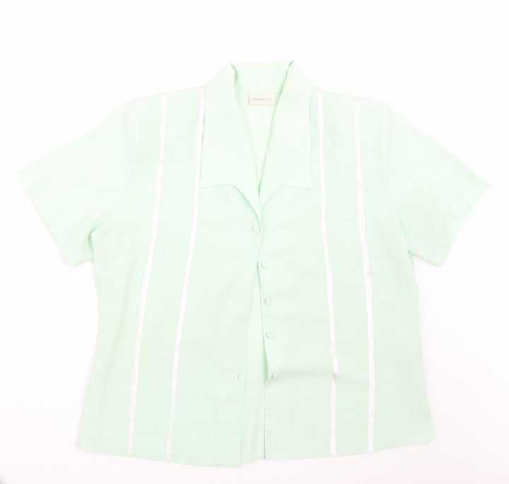 Michael Gold Womens Green   Basic Button-Up Size 18