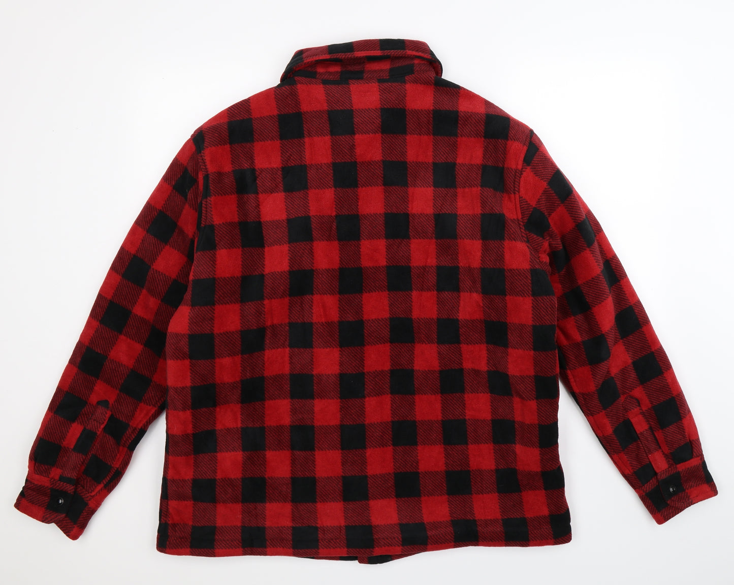 Workwear Mens Red Check Fleece Jacket  Size L