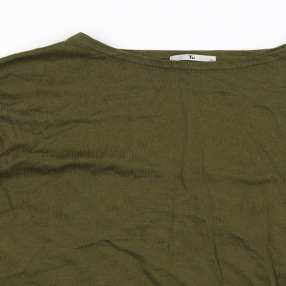 TU Womens Green  Knit Pullover Jumper Size 16