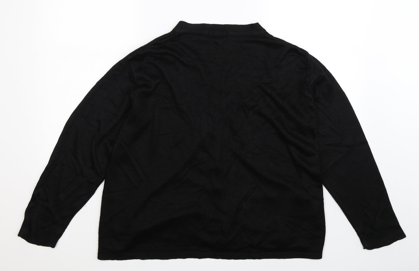 Merry Gold Womens Black  Knit Cardigan Jumper Size L