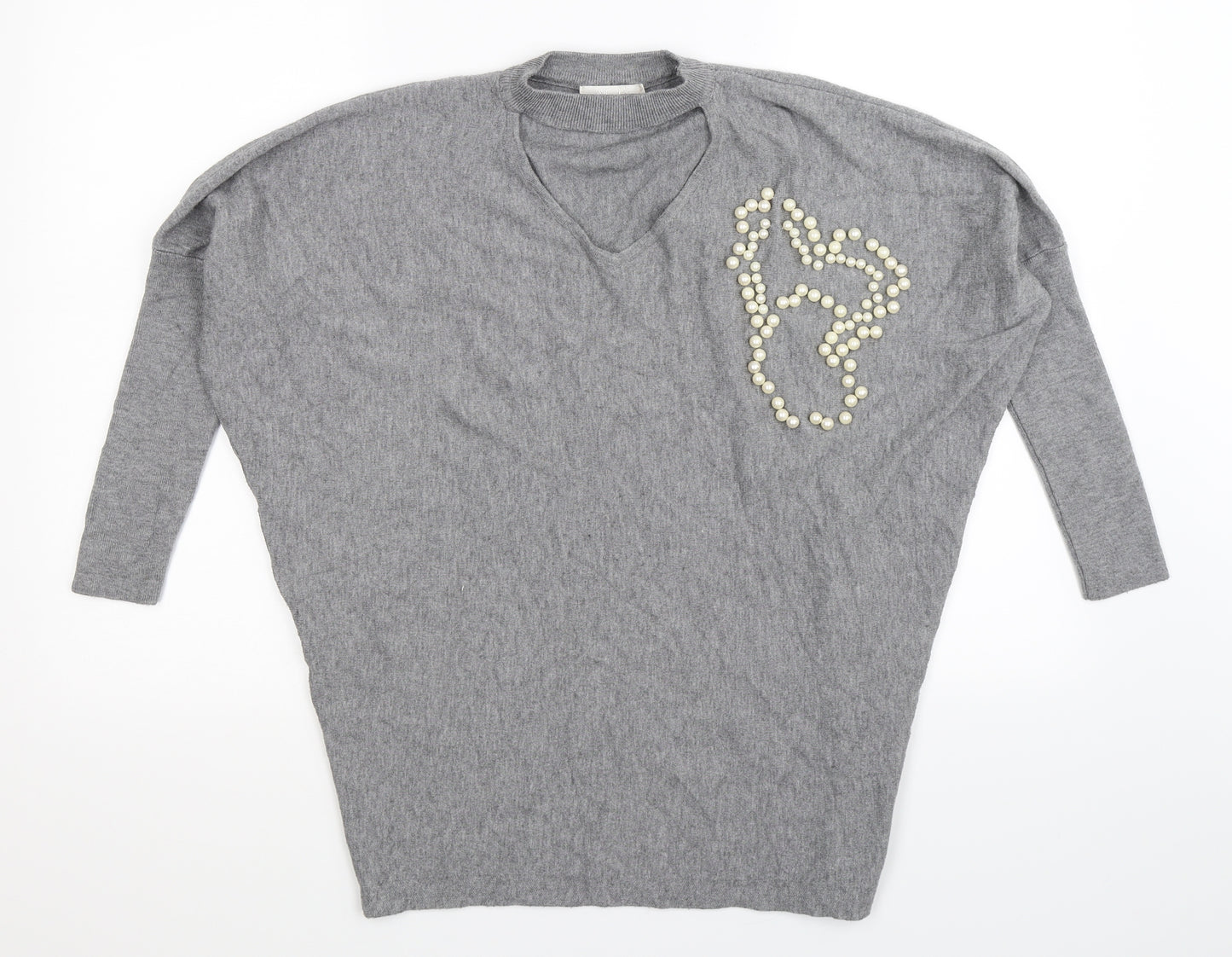 Nicole Womens Grey  Knit Pullover Jumper Size XL  - Oversized