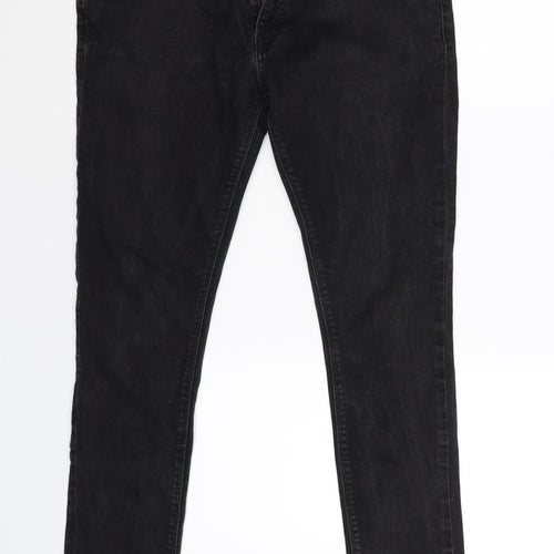 River Island Mens Black  Denim Skinny Jeans Size 36 L34 in