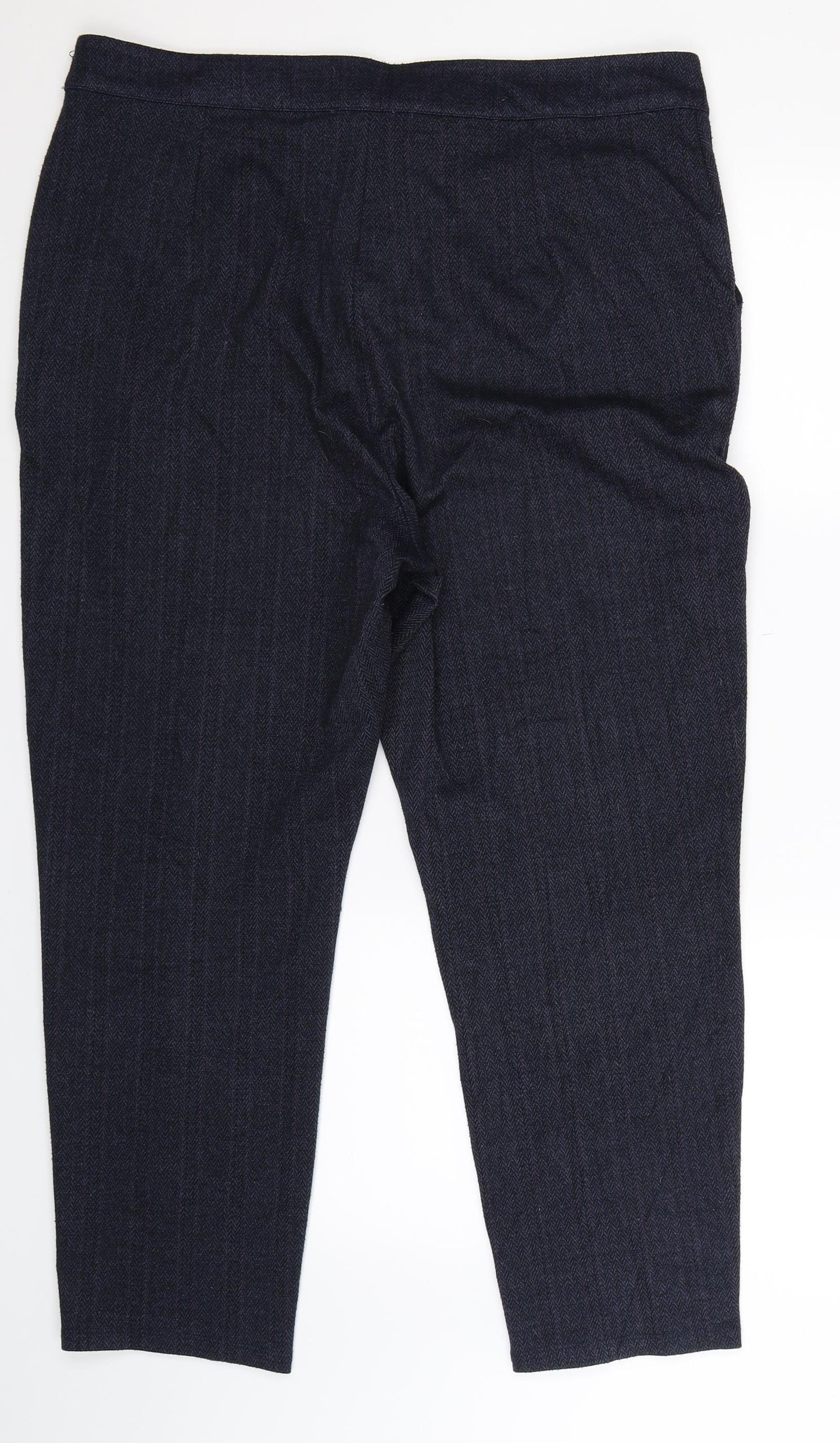 TU Womens Blue Herringbone  Trousers  Size 18 L28 in
