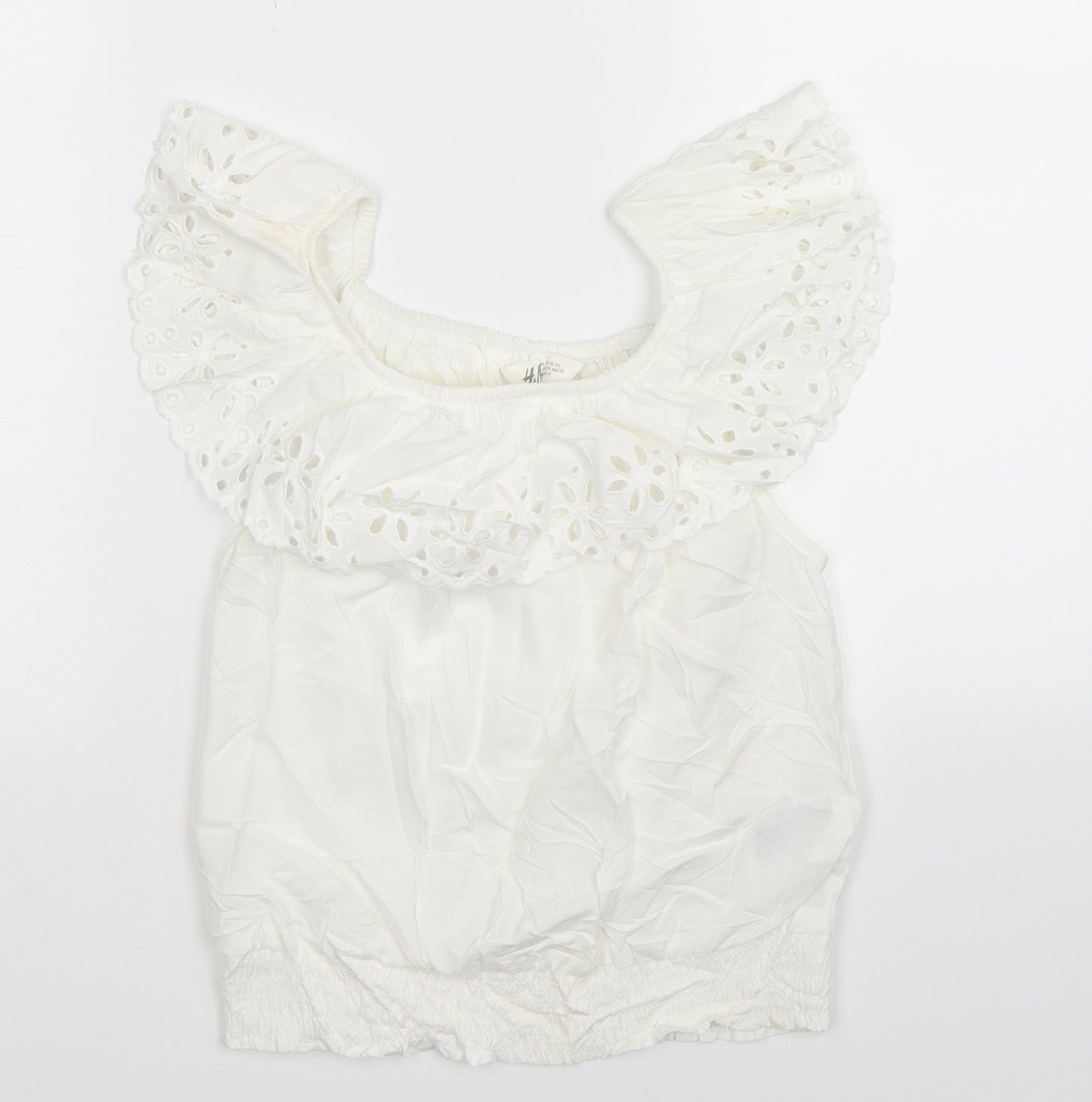 H&M Girls White   Basic T-Shirt Size 10-11 Years